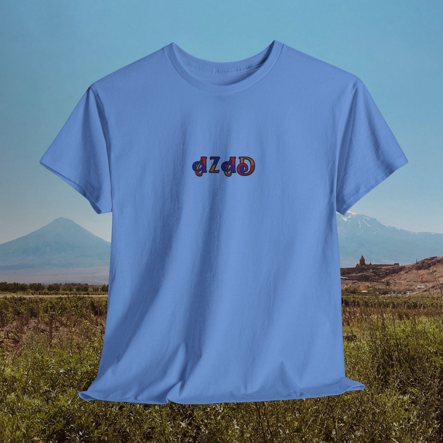Azad Colorblock Design Unisex Heavy Cotton Tee, Front Design Only
