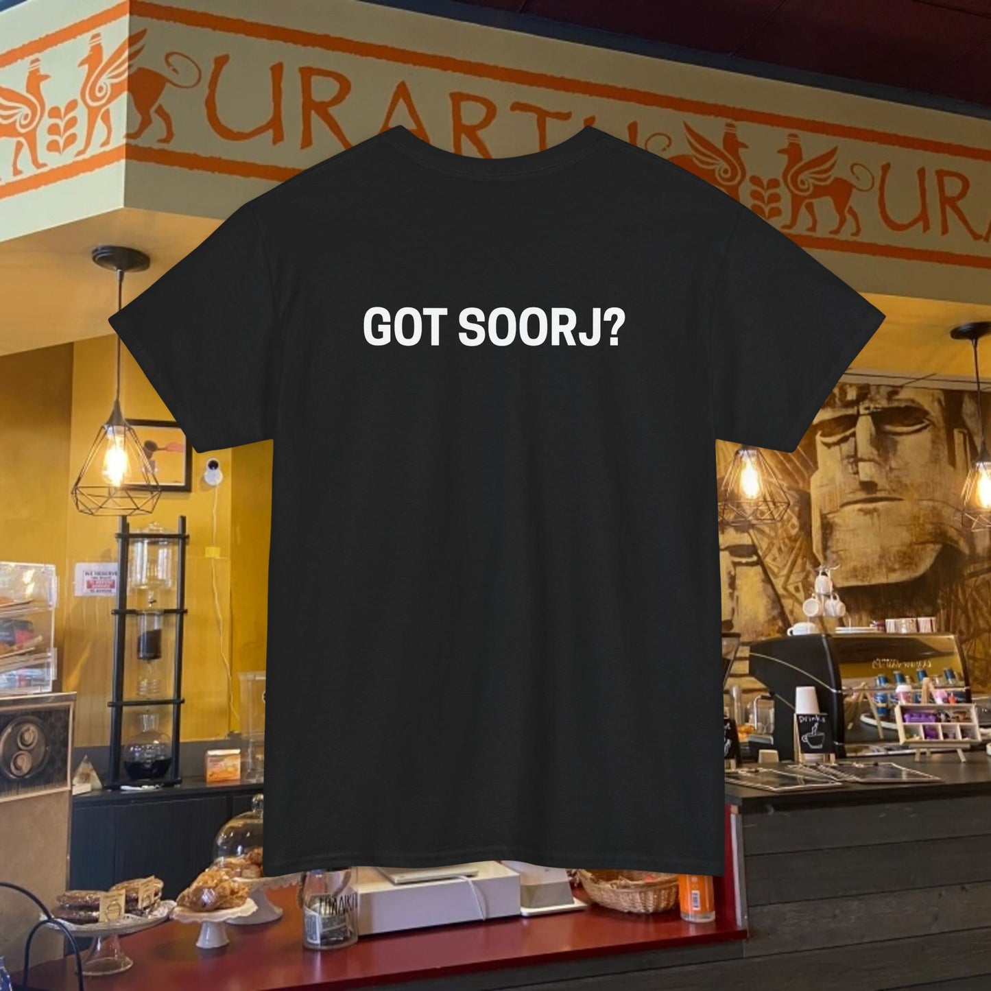 "Got Soorj?" Original Urartu Coffee Design Unisex Heavy Cotton Tee, T-Shirt