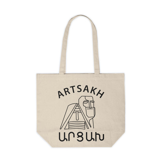 Vintage Artsakh Design Cotton Canvas Tote Bag