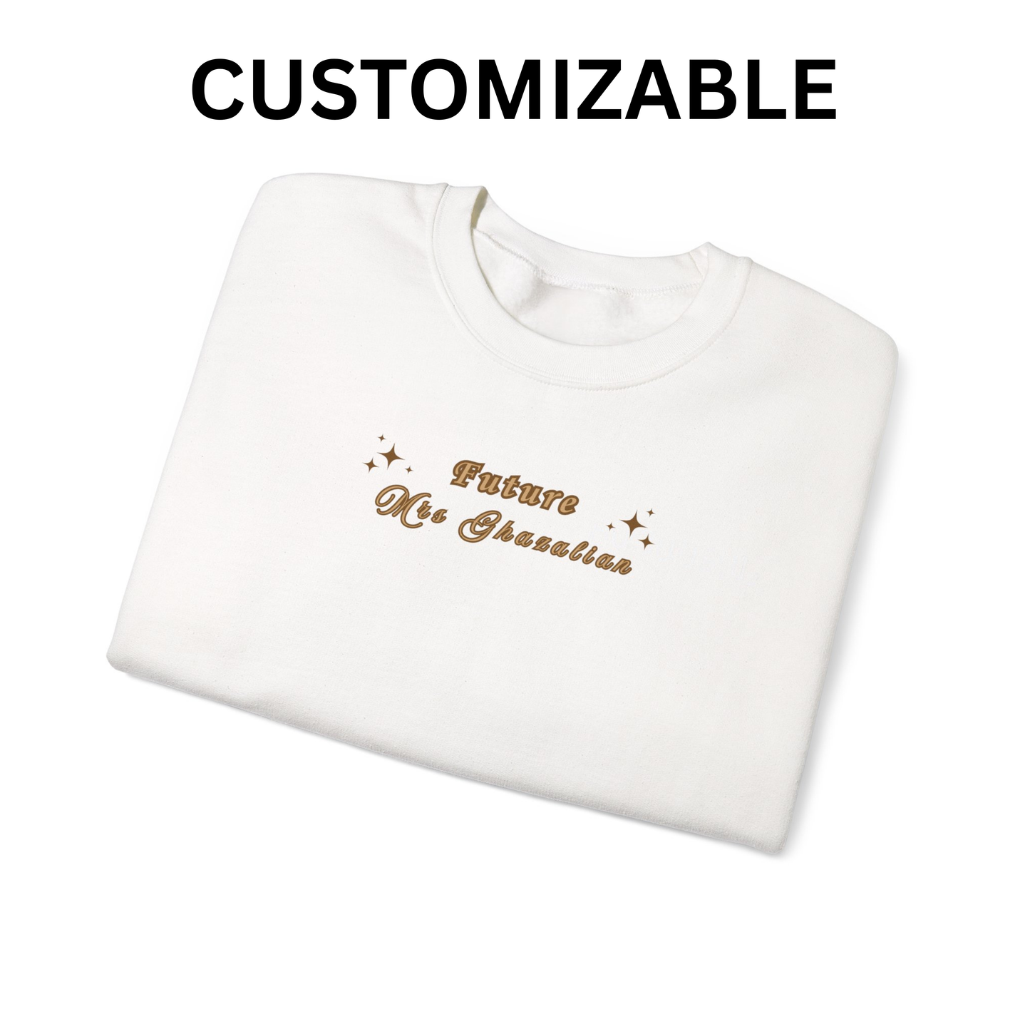 CUSTOMIZABLE "The Bride" Armenian Bride Design Crewneck Sweater, Sweatshirt with English Writing
