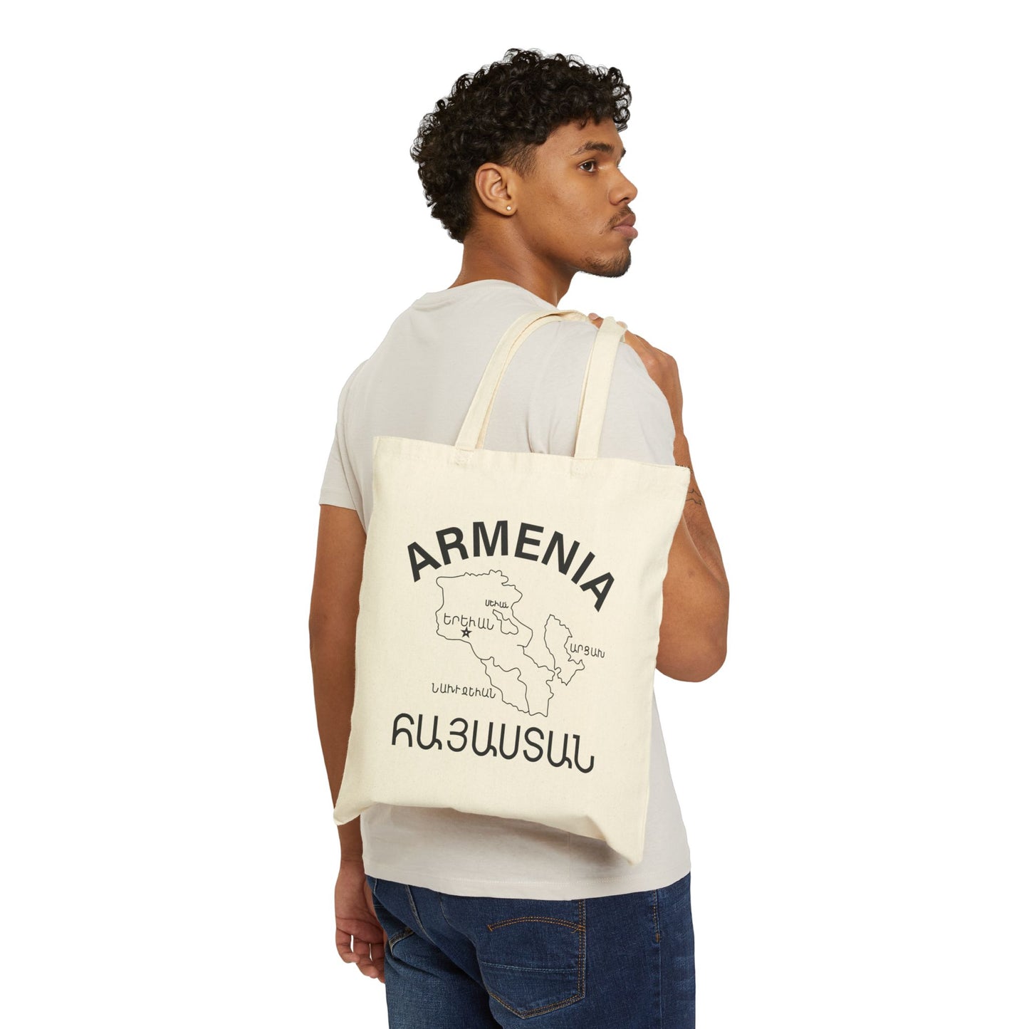 Vintage Armenia Design Cotton Canvas Tote Bag