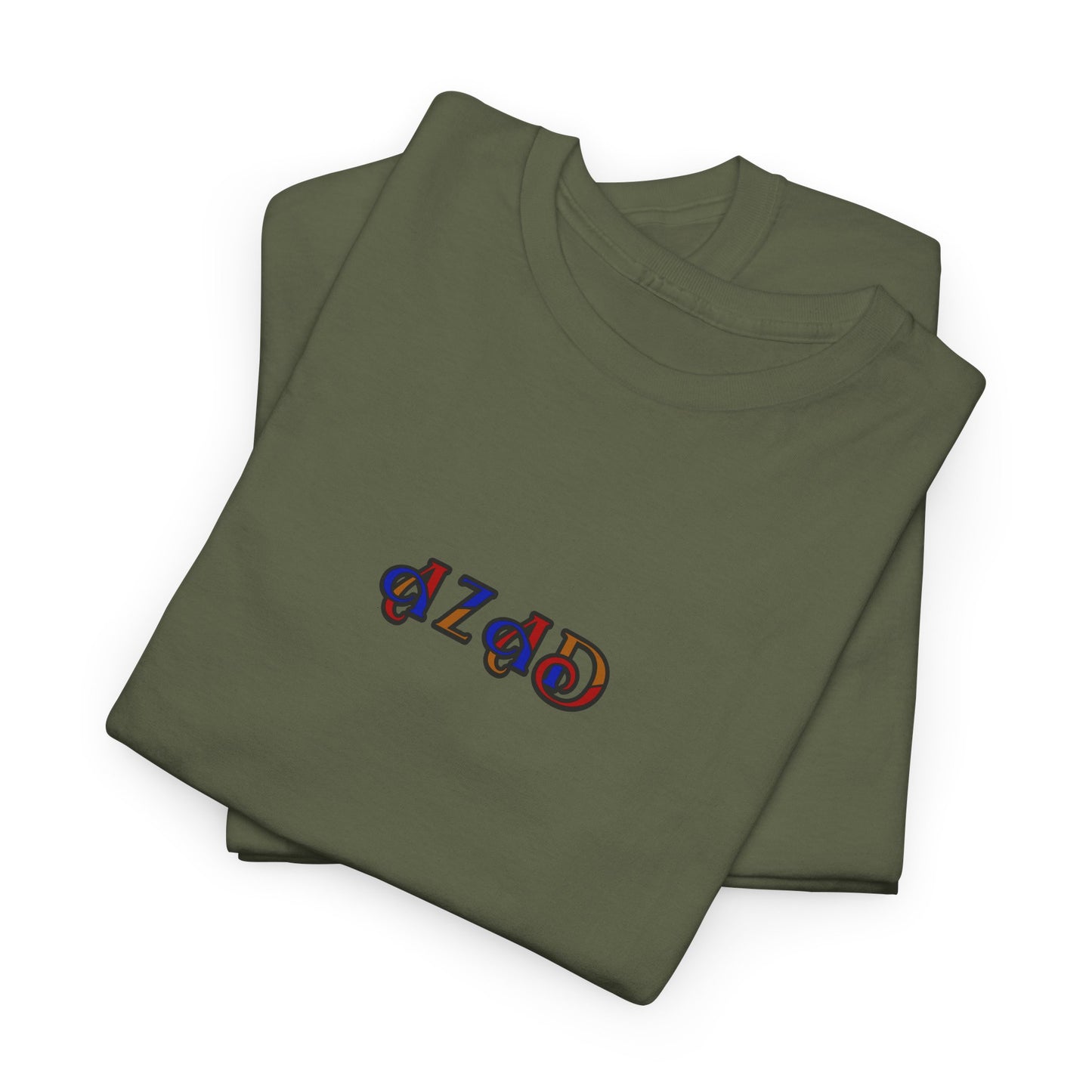 Azad Colorblock Design Unisex Heavy Cotton Tee, Front Design Only